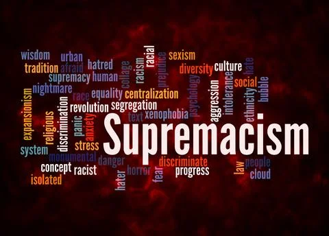 Word Cloud with SUPREMACISM concept create with text only Stock Illustration