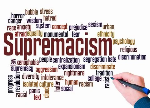 Word Cloud with SUPREMACISM concept create with text only Stock Illustration