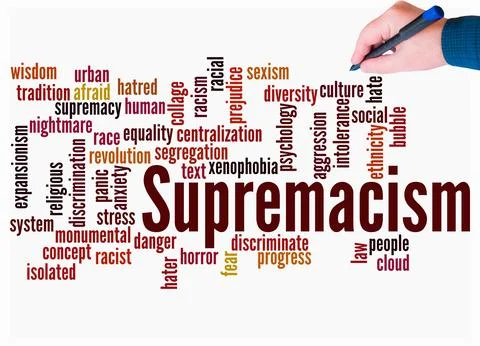 Word Cloud with SUPREMACISM concept create with text only Stock Illustration