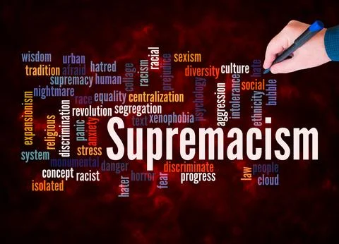 Word Cloud with SUPREMACISM concept create with text only Stock Illustration