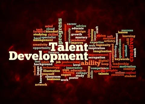 Word Cloud with TALENT DEVELOPMENT concept create with text only Stock Illustration