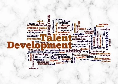 Word Cloud with TALENT DEVELOPMENT concept create with text only Stock Illustration
