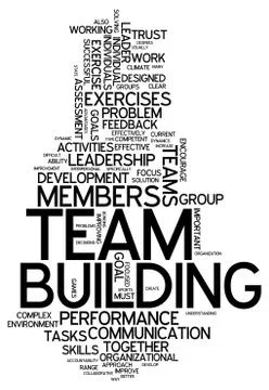 Word cloud team building Illustrazione stock