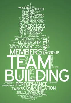 Word cloud team building Stock Illustration
