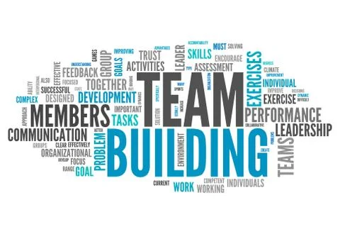 Word cloud team building Stock Illustration