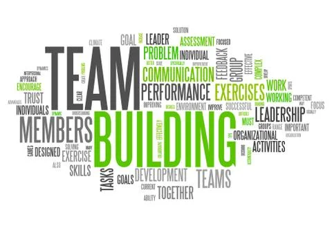 Word cloud team building Stock-Illustration