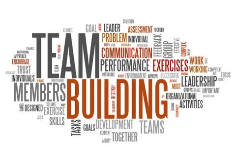 Word cloud team building Stock Illustration