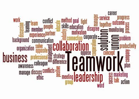 Word Cloud with TEAMWORK concept create with text only Stock Illustration