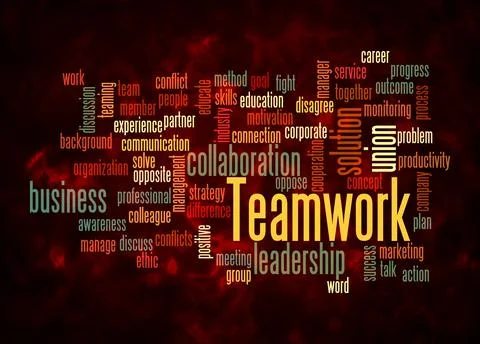 Word Cloud with TEAMWORK concept create with text only Stock Illustration