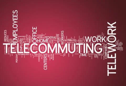 Word cloud telecommuting Stock Illustration