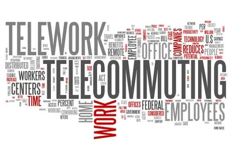 Word cloud telecommuting Stock Illustration