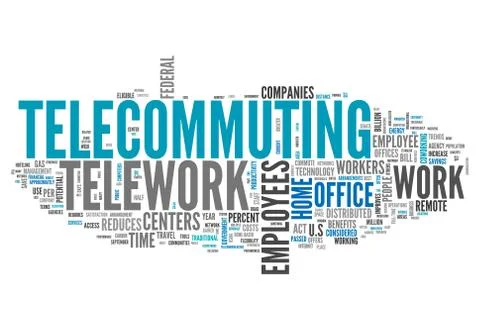 Word cloud telecommuting Stock Illustration