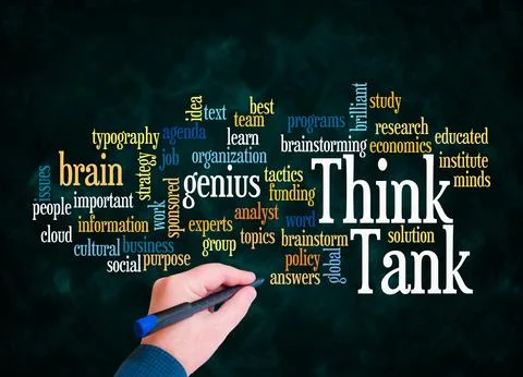 Word Cloud with THINK TANK concept create with text only Stock Illustration