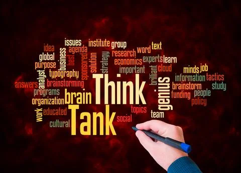 Word Cloud with THINK TANK concept create with text only Illustrazione stock