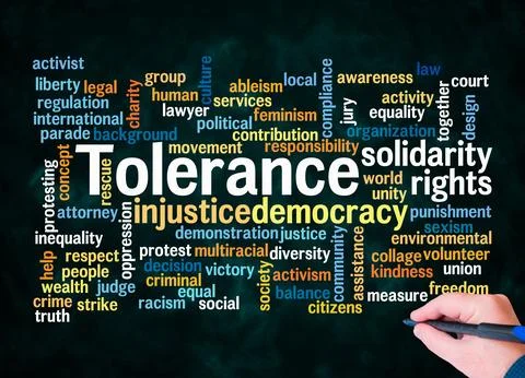 Word Cloud with TOLERANCE concept create with text only Stock Illustration