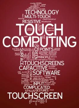 Word cloud touch computing Illustrazione stock