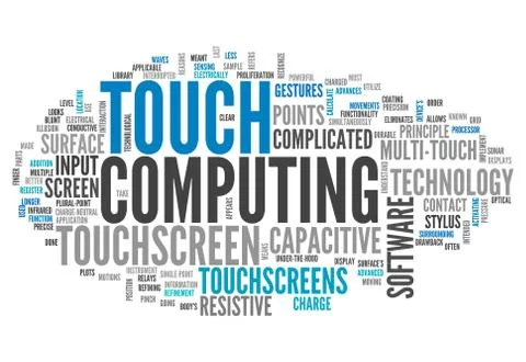 Word cloud touch computing Illustrazione stock