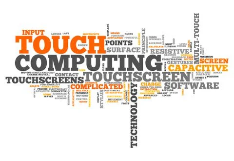 Word cloud touch computing Illustrazione stock