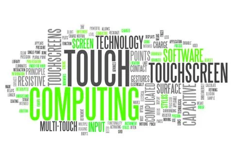 Word cloud touch computing Illustrazione stock