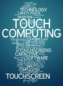 Word cloud touch computing Illustrazione stock