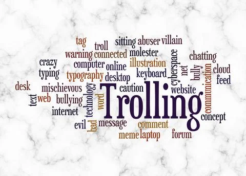 Word Cloud with TROLLING concept create with text only Stock Illustration