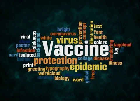 Word Cloud with VACCINE concept create with text only Stock Illustration