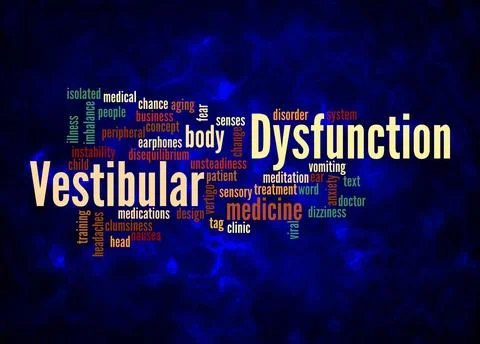 Word Cloud with VESTIBULAR DYSFUNCTION concept create with text only Illustrazione stock
