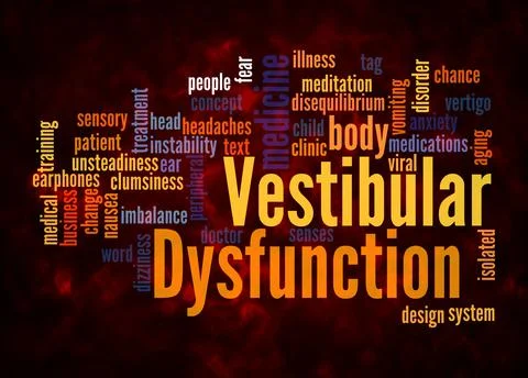 Word Cloud with VESTIBULAR DYSFUNCTION concept create with text only Illustrazione stock