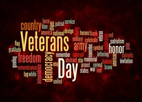 Word Cloud with VETERANS DAY concept create with text only Stock Illustration
