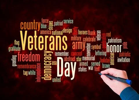 Word Cloud with VETERANS DAY concept create with text only Stock Illustration