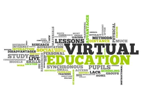 Word Cloud Virtual Education Stock Illustration