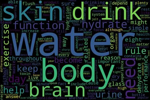 Word cloud of water concept on black background. 스톡 일러스트