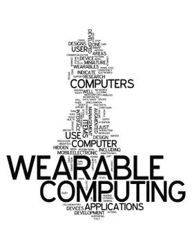 Word cloud wearable computing Illustrazione stock
