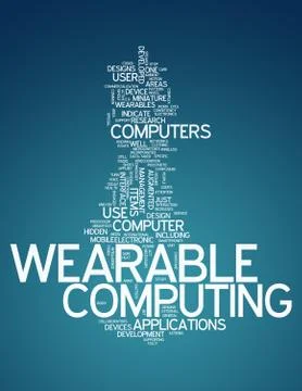 Word cloud wearable computing Illustrazione stock