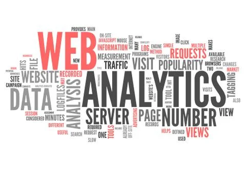 Word cloud web analytics 스톡 일러스트