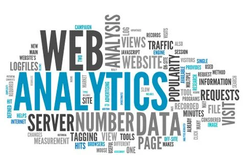 Word cloud web analytics 스톡 일러스트