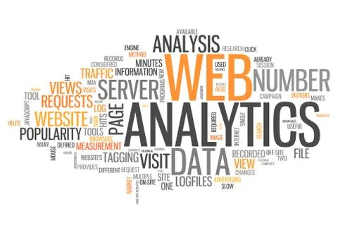 Word cloud web analytics 스톡 일러스트