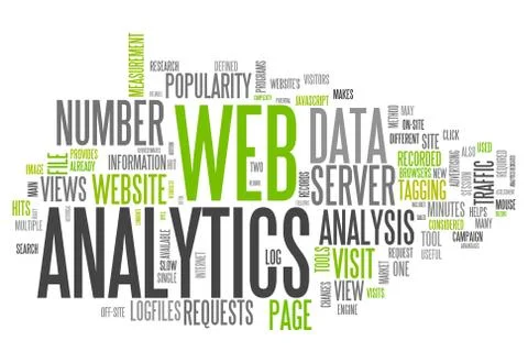 Word cloud web analytics Illustrazione stock