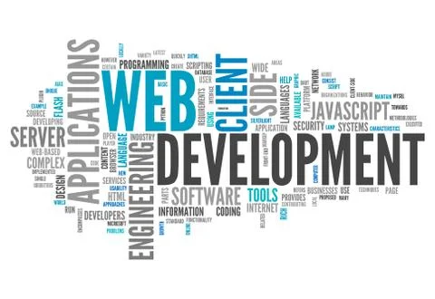Word cloud web development Illustrazione stock