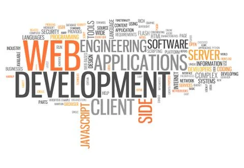Word cloud web development Illustrazione stock