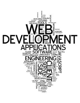 Word cloud web development Illustrazione stock