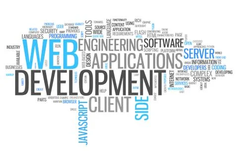 Word cloud web development Illustrazione stock