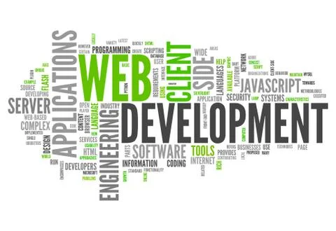 Word cloud web development Illustrazione stock