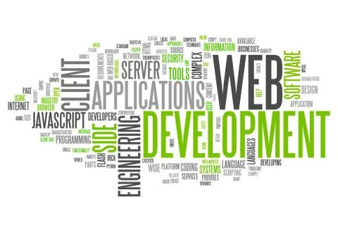 Word cloud web development Illustrazione stock