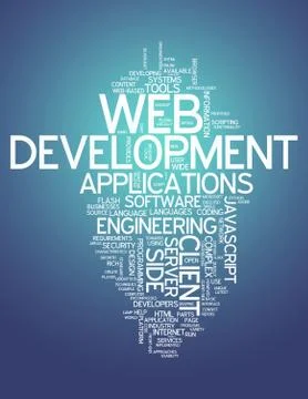 Word cloud web development Stock Illustration
