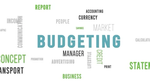 Word Cloud White Backround Budgeting Stock Footage 291705469