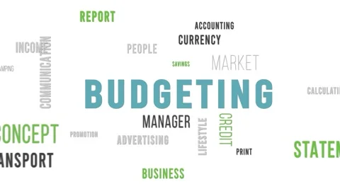 Word Cloud White Backround Budgeting Side Stock Footage 291709917