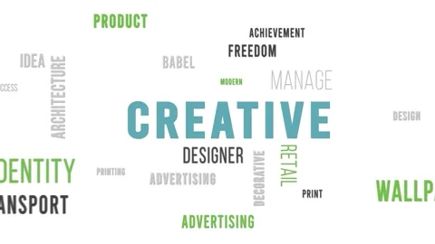 Word Cloud White Backround Creative Stock Footage 291705524