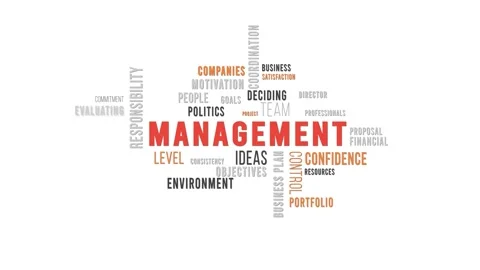 Word Cloud White Backround Management Side Video stock 291706043