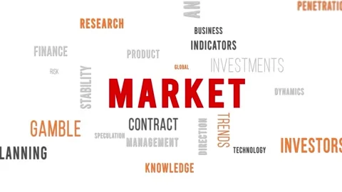 Word Cloud White Backround Market Side 스톡 동영상 291692537